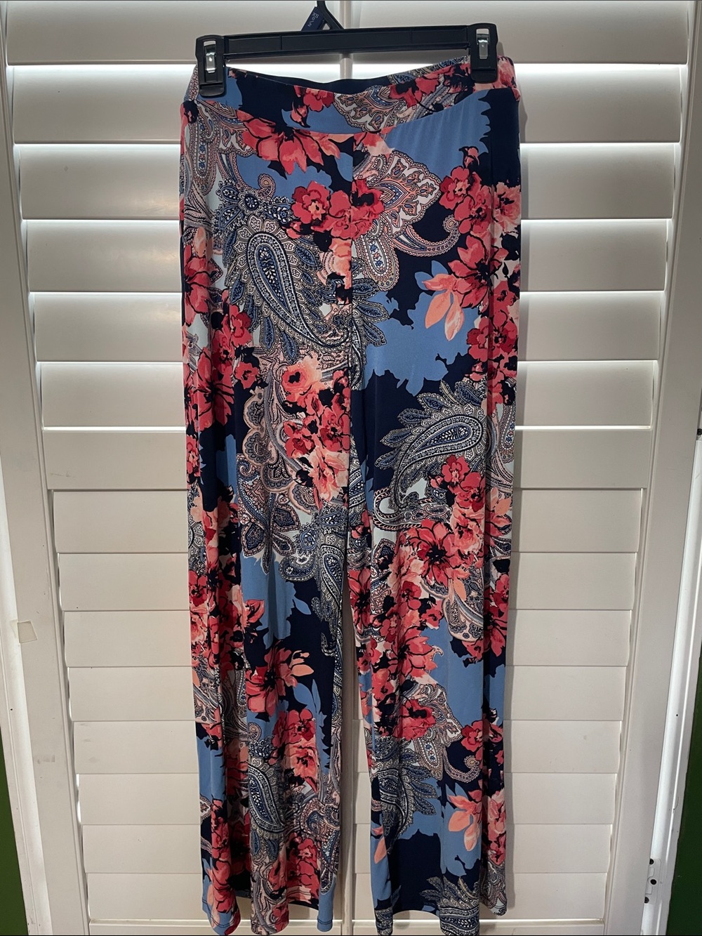 Women's Maxi Skirt with Blue and Pink Floral Paisley Print